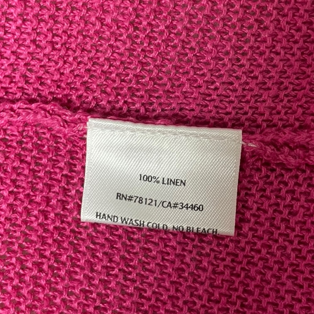 Eileen Fisher Cardigan Women's S Pink 100% Linen Short Sleeve Lagenlook - Picture 6 of 9